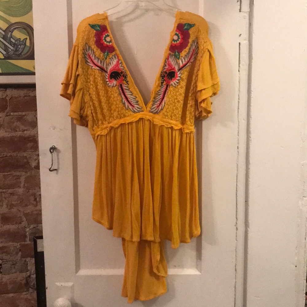 Free People mustard yellow tunic